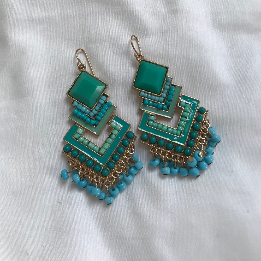 Blue Geometric Earrings